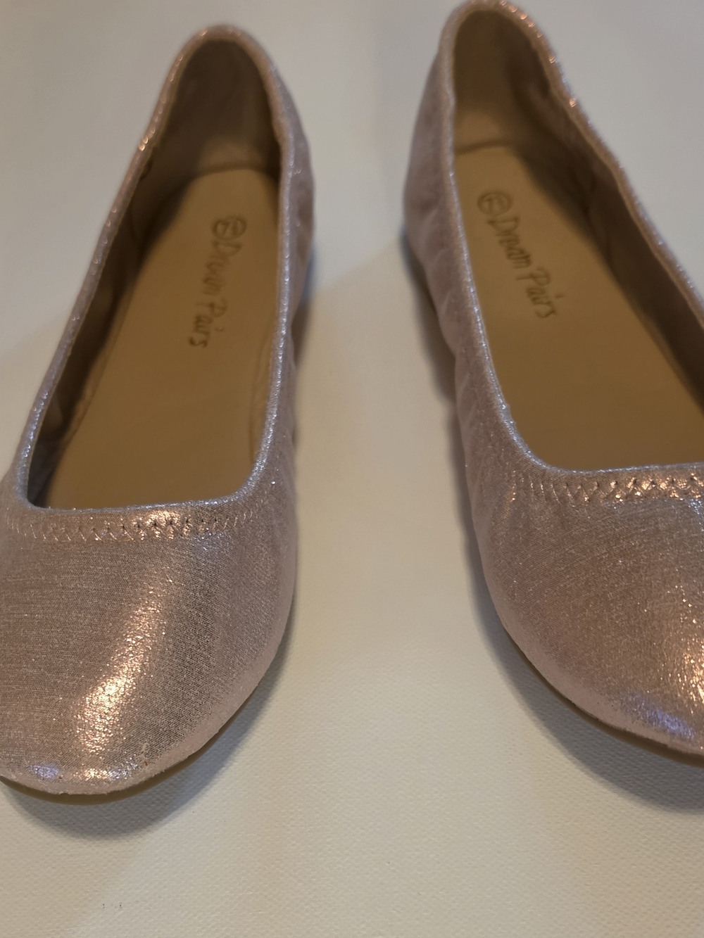 Dream Pairs Women's Shimmery Ballet Flats - Rose Gold